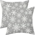 thumbnail image 1 of Light Grey Gray White Winter Snowflakes Pillow Covers 20x20 Set of 2 Christmas Decorative Throw Pillows Outdoor Farmhouse Xmas Holiday Seasnoal Pillowcases Cushion Case Decor for Home Sofa Couch Bed, 1 of 4