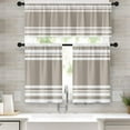 thumbnail image 1 of Light Grey Kitchen Window Curtains Valance and Tier Set 36 Inch, Gray Striped Abstract Rod Pocket Short Tier Curtain for Bathroom, Modern Small Cafe Drapes for Kitchen Decor, 1 of 6