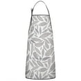 thumbnail image 1 of Light Grey Leaf Like Pattern Apron-Garden Aprons for Women with Pockets-Cotton Linen Waterproof Kitchen Cooking Gardening Aprons Adjustable for Kitchen,Cooking,BBQ and Salon 33x27 Inch, 1 of 7