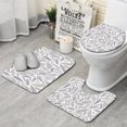 thumbnail image 1 of Light Grey Leaf Like Pattern Bathroom Rugs Sets 3 Piece,Toilet Cover Set,Absorbent Non Slip Bathroom Mats Sets with U-Shaped Contour Rug Toilet Rug Set, 1 of 5