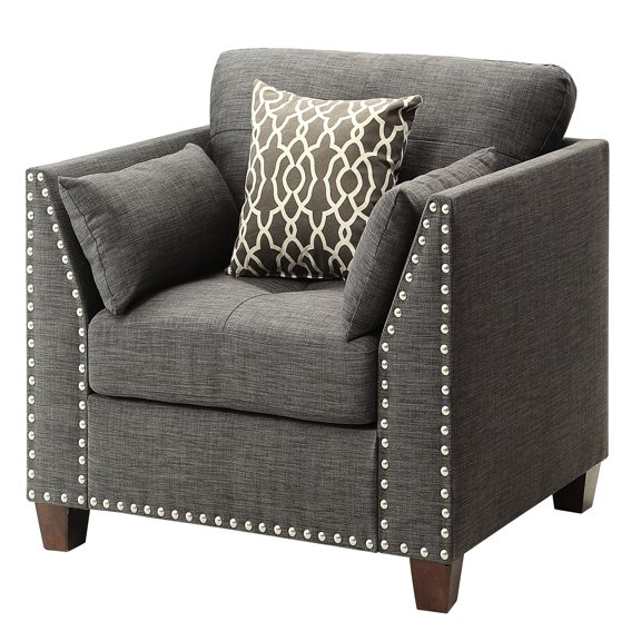 Light Grey Linen, 33.5 - inch Height | Ideal for Home Interiors | Comfort and Aesthetic with Included Pillows