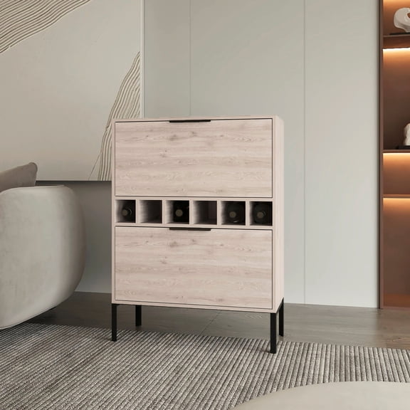 Light Grey Bar Cabinet with Stylish Design | Add Charm to Your Drink Space