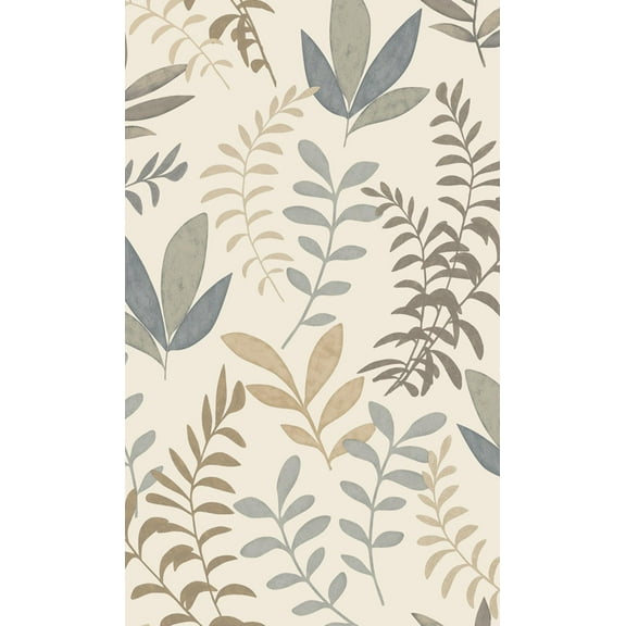 Light Grey Minimalist Leaves Modern Wallpaper, Double Roll, 57 sqft