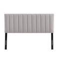 thumbnail image 1 of Light Grey Modern Channel-Tufted Headboard, Queen, 1 of 8