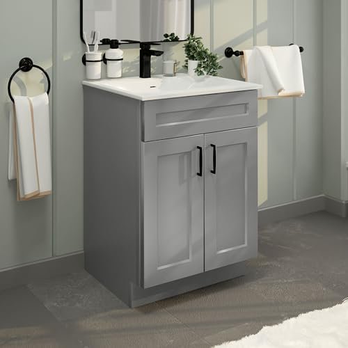 Light Grey Shaker Sink Base Bathroom Vanity 24" Width Ready-to-Assemble Cabinet$$Tools & Hardware Other