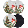 thumbnail image 1 of Light Grey Snowman Christmas Coasters Set of 4, Absorbent Coasters for Drinks, Xmas Tree Snowflake Coaster for Desk Coffee Table Protection, Home Decor House Warming Gifts 4", 1 of 8