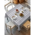 thumbnail image 1 of Light Grey Striped Tablecloth Square Table Cloth 60x60, Waterproof Outdoor Table Cloth Covers Decorative Table Protector, White Simple Neutral Modern Washable Table Cover for Kitchen Dinning Party, 1 of 8