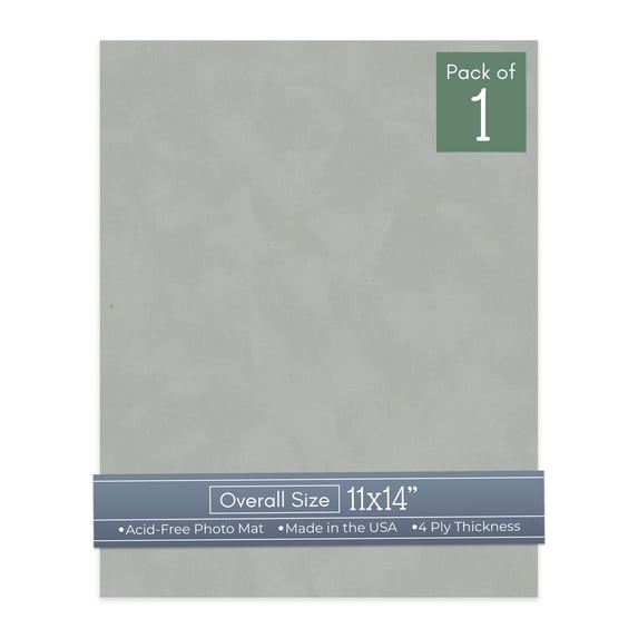 Light Grey Suede 11x14 Uncut Art Mat Board - No Opening - 1 Mat