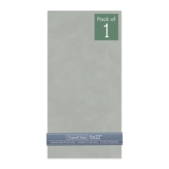 Light Grey Suede 11x22 Uncut Art Mat Board - No Opening - 1 Mat