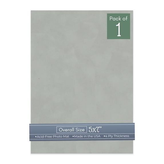 Light Grey Suede 5x7 Uncut Art Mat Board - No Opening - 1 Mat