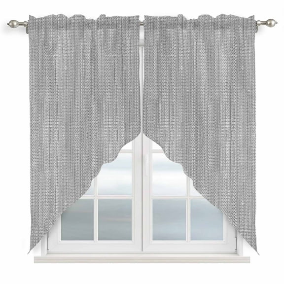 Light Grey Swag Curtain Valance for Windows, Country Vintage Minimalist Solid Color Backdrop Window Treatments Short Swag Topper for Kitchen Windows Bathroom Bedroom, 36"x36"