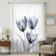 thumbnail image 1 of Light Grey Tulip Sheer Curtains 45 Inches Long, Rustic Elegant Floral Botanical Light Filering Curtains, Breathable Simi Curtain Privacy Drapes for Kitchen Bathroom Lightweight Small Window Treatment, 1 of 9