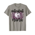 thumbnail image 1 of Light Grey Volleyball Nana T-Shirt with Heart and Leopard Print Design for Proud Grandmothers, 1 of 5