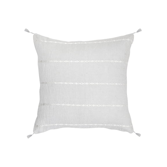 Light Grey & White Embr Stripes So Soft Linen Pillow 20x20 Pillow Cover Only