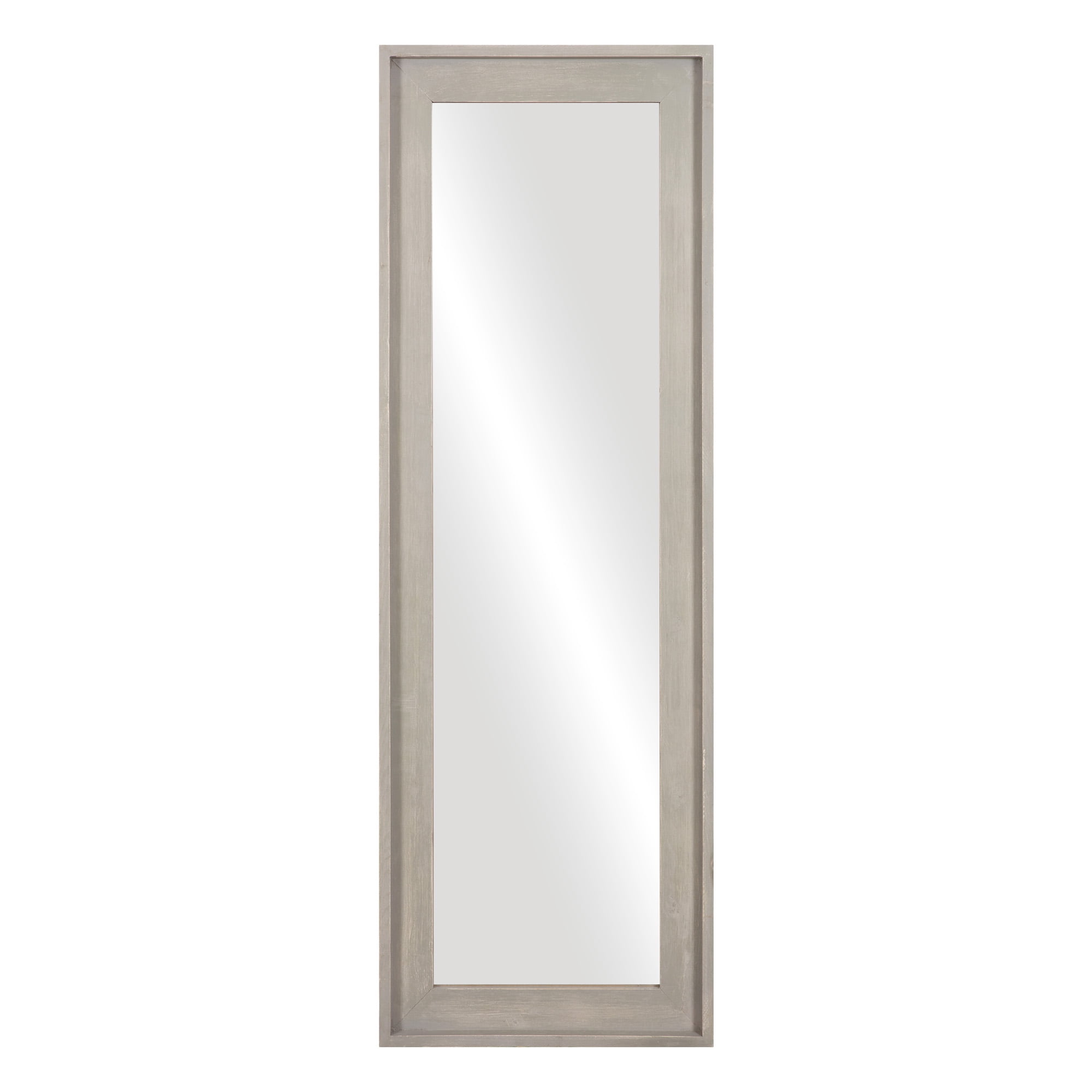 Light Grey Wood Framed Full Length Wall or Leaner Mirror 19"x57" by