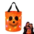 thumbnail image 1 of Light Up Halloween Bucket Led Halloween Basket Trick Or Treat Bags Glow In The Dark Bucket Candy Bucket Bags Reusable Goody Candy Bucket Halloween Birthday Party Favor Supplies 10.24 Inch, 1 of 7