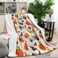 thumbnail image 1 of Light Halloween Pumpkins Bats and Spiders Blanket,Comfortable Soft Lamb Wool Throw Blanket,All Season,Warm Lightweight Blankets for Sofa Bed Couch Living Room Chair,60"x80", 1 of 4