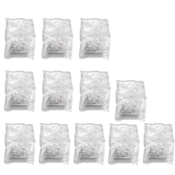 Light Up Ice Cubes,12 Pack MultiColor Waterproof LED Ice Cubes Flashing Glow in The Dark LED Light up Ice Cubes for Drinks Bar Club Party Wine Wedding Decoration,,F54438