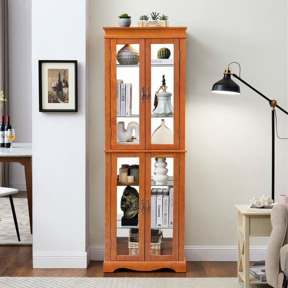 Light - Included Glass Wine Cabinet / Illuminating Wines in Living Room
