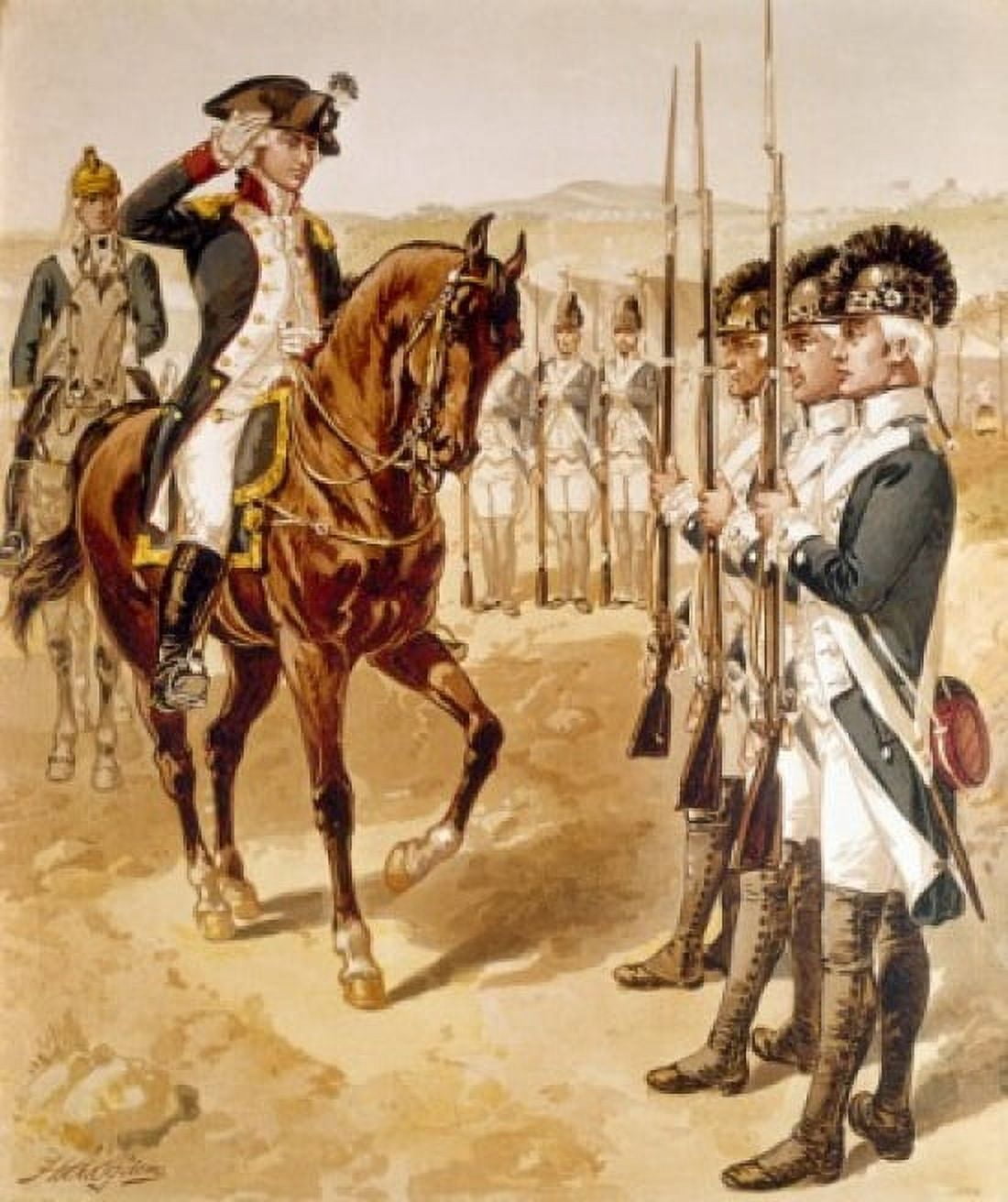 Light Infantry Mounted Officer is Lafayette by Henry Alexander Ogden (1856-1936) Canvas Art - Henry Alexander Ogden (18 x 24)