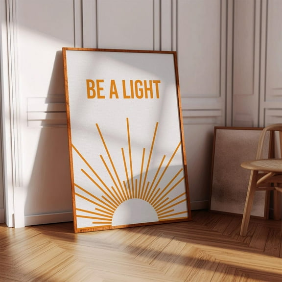 Be A Light Inspirational Christian Art, Motivational Quote Poster, Bright Sunray Design For Home Or Office Decor Wall Art, Modern Wall Decor, 8x12 UNFRAMED