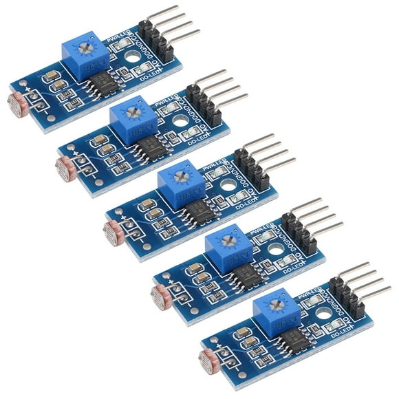Light Intensity Detection Sensor, Photoresistor Module with Digital and Analog Output for Arduino UNO 5pcs