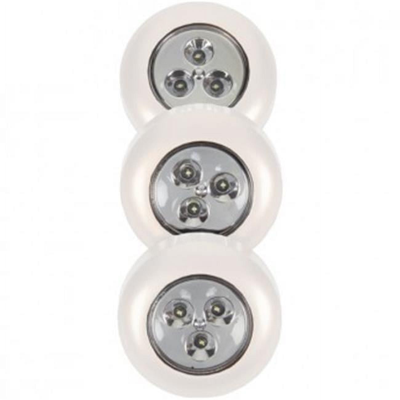 White LED Touch-Activated Under Cabinet Puck Lights, 3-Pack
