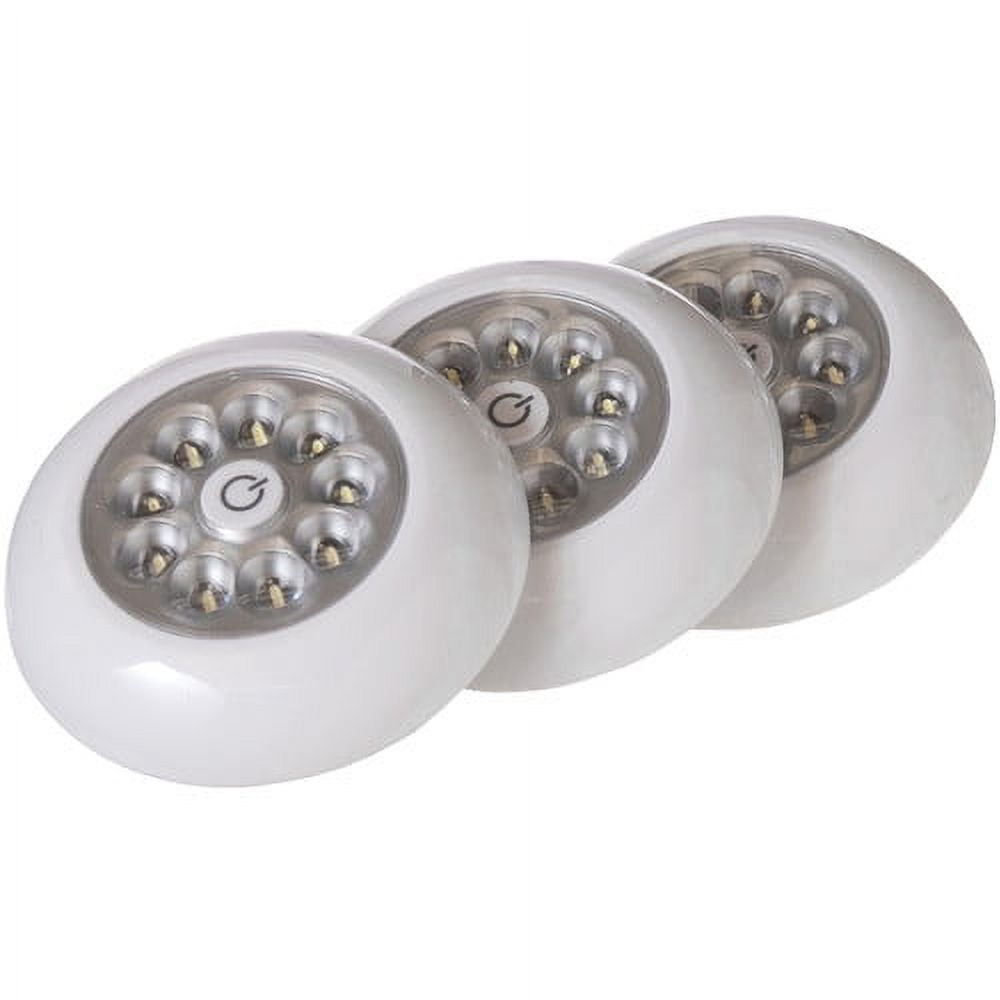 Black 9-LED Portable Anywhere Light Pack of 3