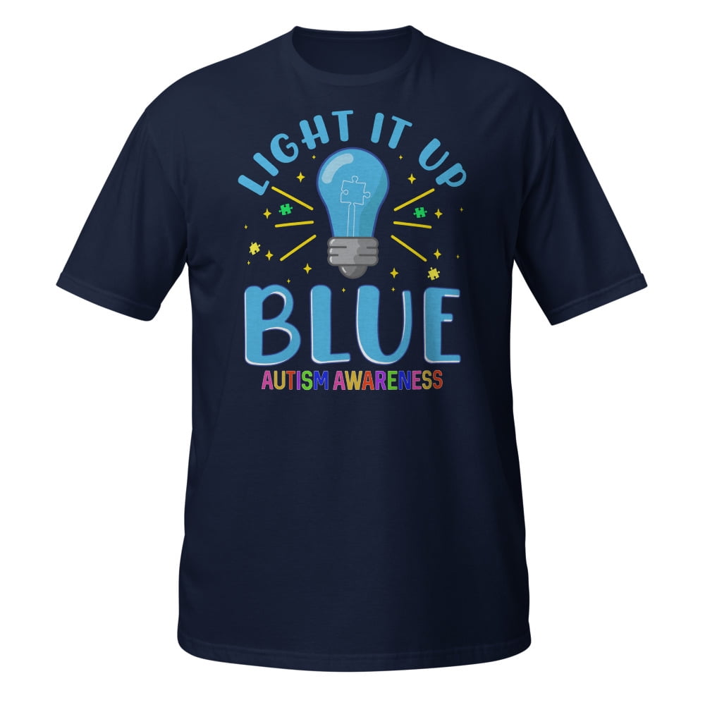 Light It Up Blue Autism Awareness Family Novelty Autistic T-Shirt (Navy, 3XL)