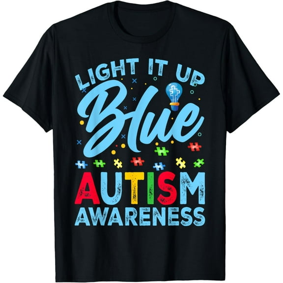 Light It Up Blue Autism Awareness Vintage Funny Gifts Men Women T-shirt