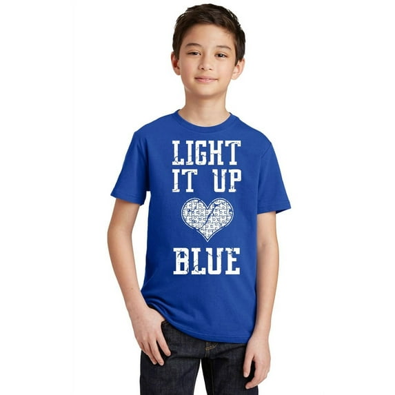 Light It Up Blue Autism Awareness Youth T-shirt, Youth M, Royal