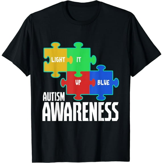 Light It Up Blue Puzzle Inspirational Autism Awareness Gift T-Shirt
