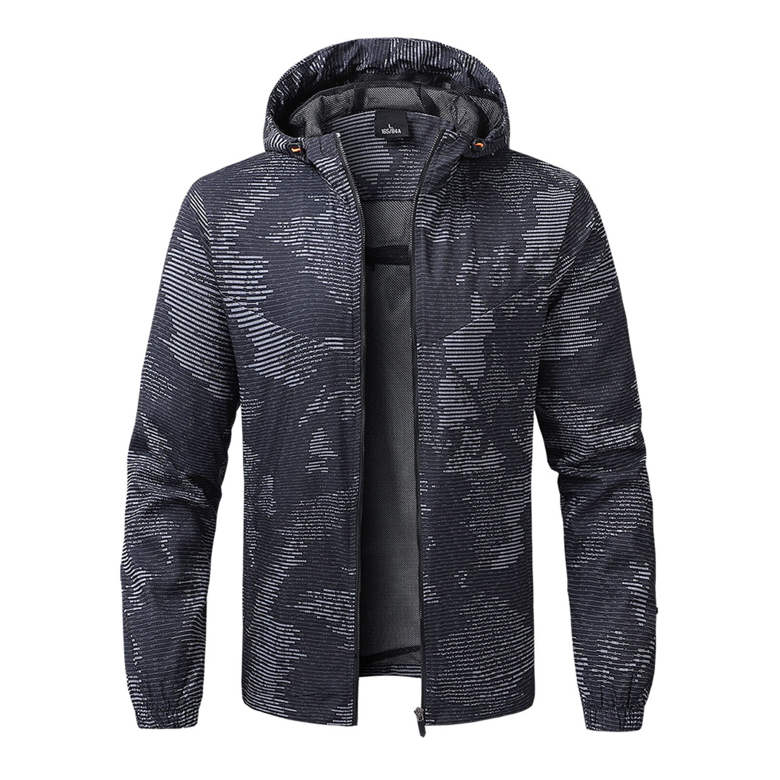 Light Jacket Men Men s Casual Printing Hooded Zipper Long Sleeve