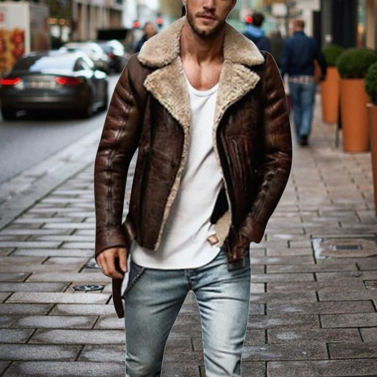 Walmart leather jacket mens sales