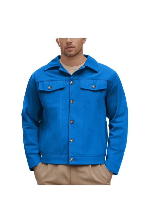Light Jackets For Men Sevevn Men's Cargo Jacket Lightweight Trucker Jackets Casual Multi-Pocket Twill Jacket
