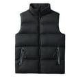 thumbnail image 1 of Light Jackets For Men Sevevn Men's Sports Patchwork Puffer Vest Warm Down Zipper With Pocket Stand Collar Top Sleeveless Padded Jacket, 1 of 3