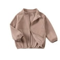 thumbnail image 1 of Light Jackets for Kids Trendy New Toddler Kids Fleece Coat Solid Color Long Sleeve Casual Collared Zipper Cardigan Warm Lightweight Outerwear Khaki 4 Years, 1 of 9