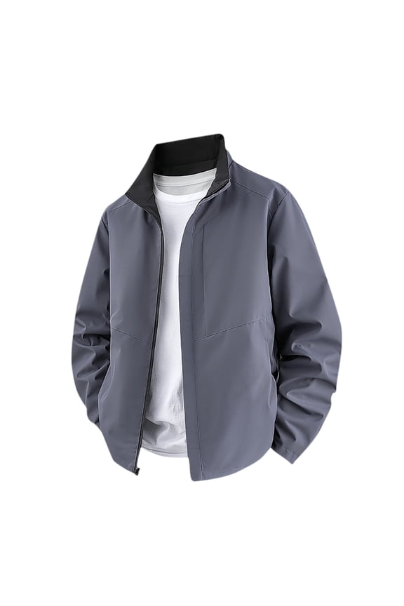 Light Jackets for Men with Zipper Pockets Zip up Stand Collar Golf Jacket Lightweight Big and Tall Blue M