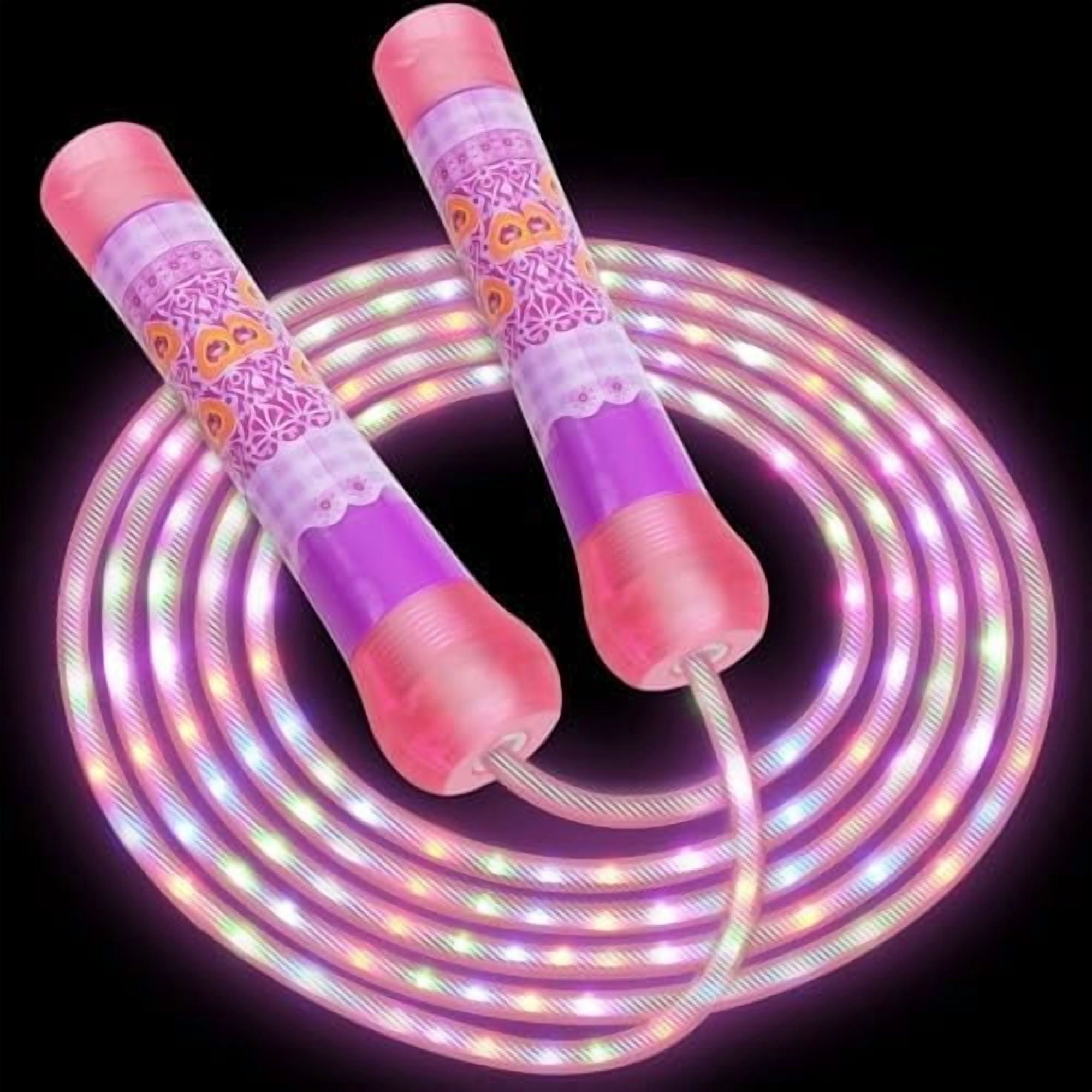 Light Up Jump Rope, LED Jump Rope for Kids Boys Girls Women Jumping Fitness, Tangle-Free Jumping Rope with Adjustable Size & Colorful Lights, Glow in The Dark Party Supplies Outdoor Indoor Exercise