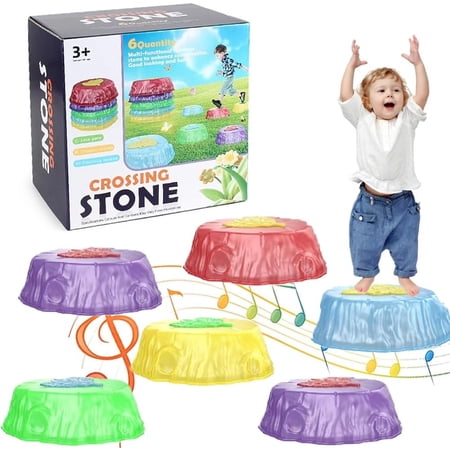 Light Up Kids Stepping Stones, Light Up Musical Stepping Stones for Toddlers, Balance Music and Light Up Floor Sensory Stepping Stones 3-5 Kids, Led Glow in The Dark Stepping Stones