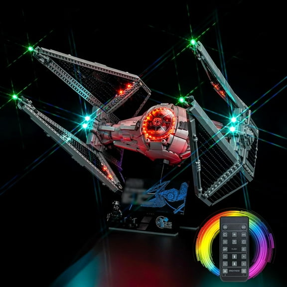 Light Kit Compatible with Lego TIE Interceptor Building Kit (No Model), Remote Control Version Lights Compatible with Lego 75382