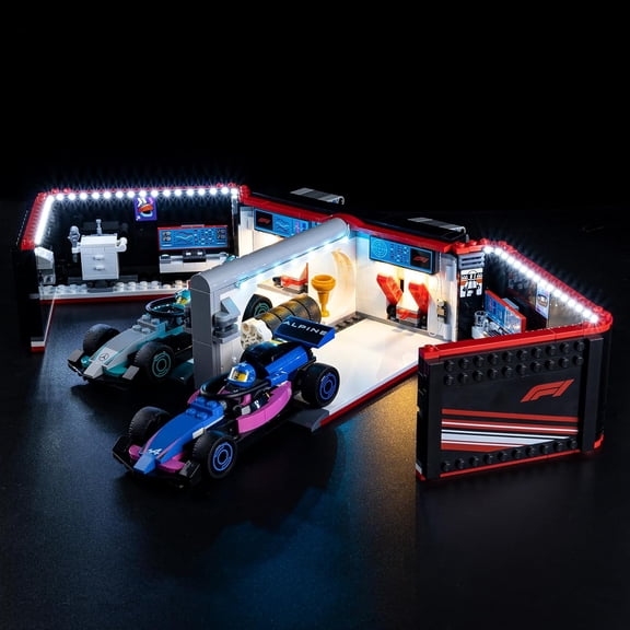 Light Kit for Lego F1 Garage & Mercedes-AMG & Alpine Cars 60444 - Led Lighting DIY Gift Compatible with Building Blocks Model (NOT Included The Model Set)