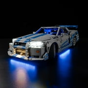 Light Kit for Lego Technic 42210 2 Fast 2 Furious Nissan Skyline GT-R R34 Car-Led Lamps Compatible with Building Set Not Include Lego Set Gift Decorate Room Remote Control Version