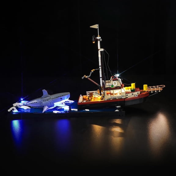 Light Kit for Lego 21350 Jaws (No Models Only Light) Creative Lighting Set Accessories Compatible with Lego 21350 Jaws Set (Standard Version)