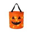 thumbnail image 1 of Light LED Up Halloween Trick or Treat Bucket Pumpkin Candy Large Bags, LED Light Halloween Candy Bags, Light Up Candy Bags Reusable Goody Bucket for Halloween Supplies Favors 1PC H, 1 of 2