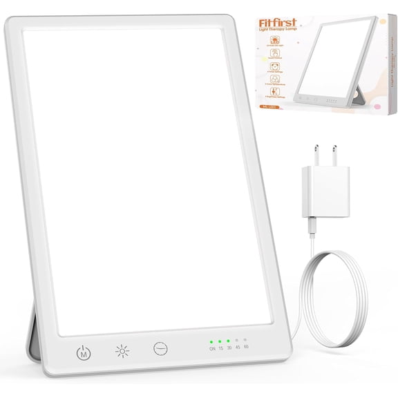 Light Lamp, 10000 Lux Sun Lamp, Gift for Women, 3 Color Temperature, 4 Brightness Levels, 15-60min Timer, Touch Control LED Lamp for Indoor/Office with Adapter