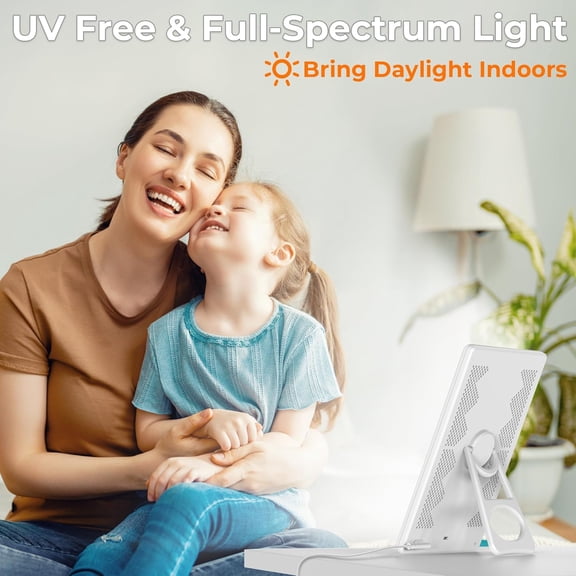 Light Lamp, Portable Full Spectrum LED Light Sunlight Personal Daylight with 3 Adjustable ColorStepless Brightness Levels, TimerMemory Function for Home Office Winter