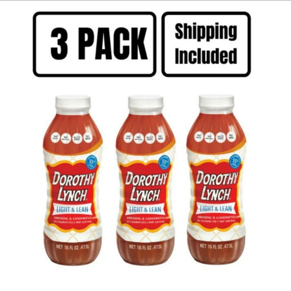 Light and Lean Dorothy Lynch Salad Dressing | Gluten Free | Trans Fat-Free Ingredients | Sweet and Spicy | Thick And Creamy | Pack of 3 | 16 oz. | Shipping Included