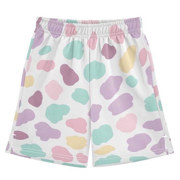 Light Leopard Pattern Athletic Shorts Breathable with Comfort Fit Drawstring Casual Sweatshorts X-Large