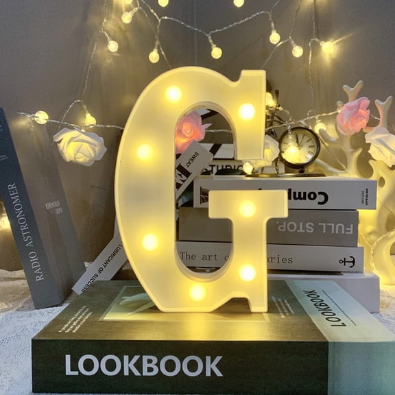 Light up Letter LED 8.6inch Alphabet Number Symbol Plastic Battery Operated Party Sign Wedding Festival Stand Decoration Christmas Party, Bar, Night Light, Home Decor (Letter G)